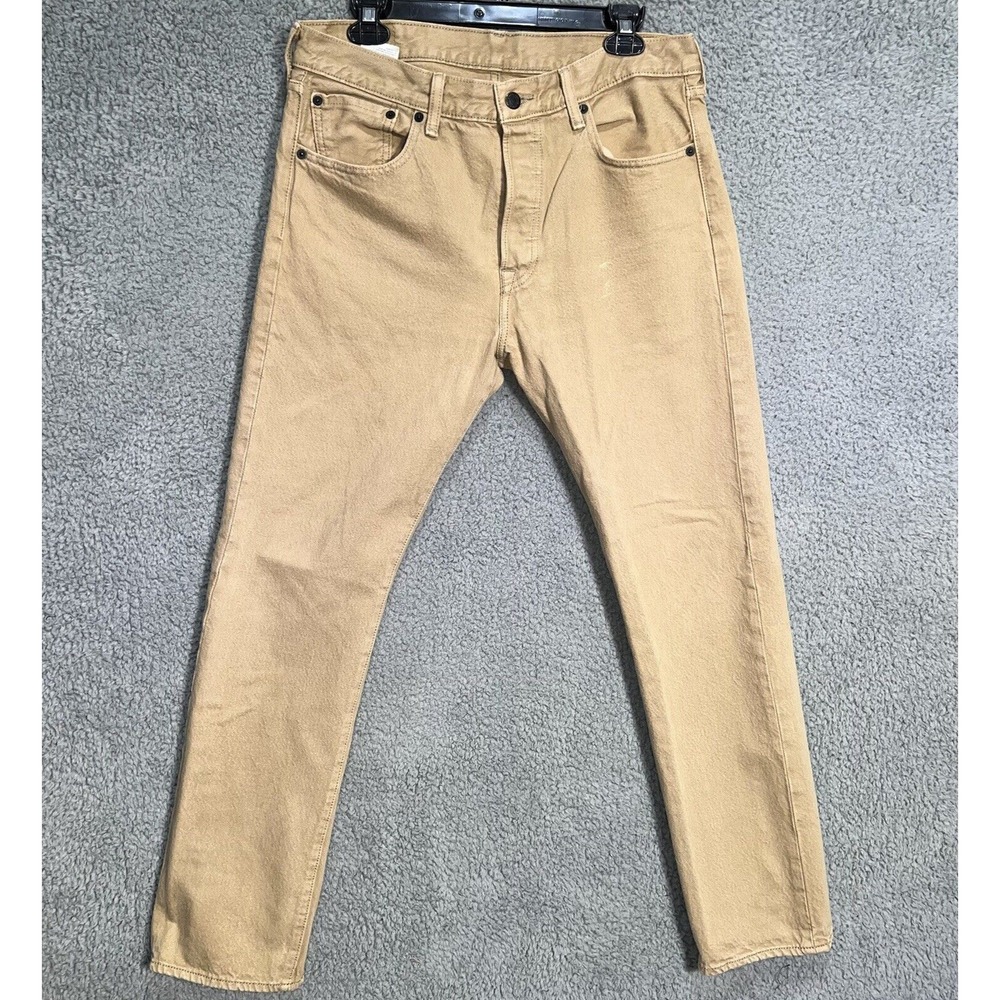VTG Levis 501 XX Pants Men's Size 32 x 30 Tan Beige Fly Button Denim Jeans